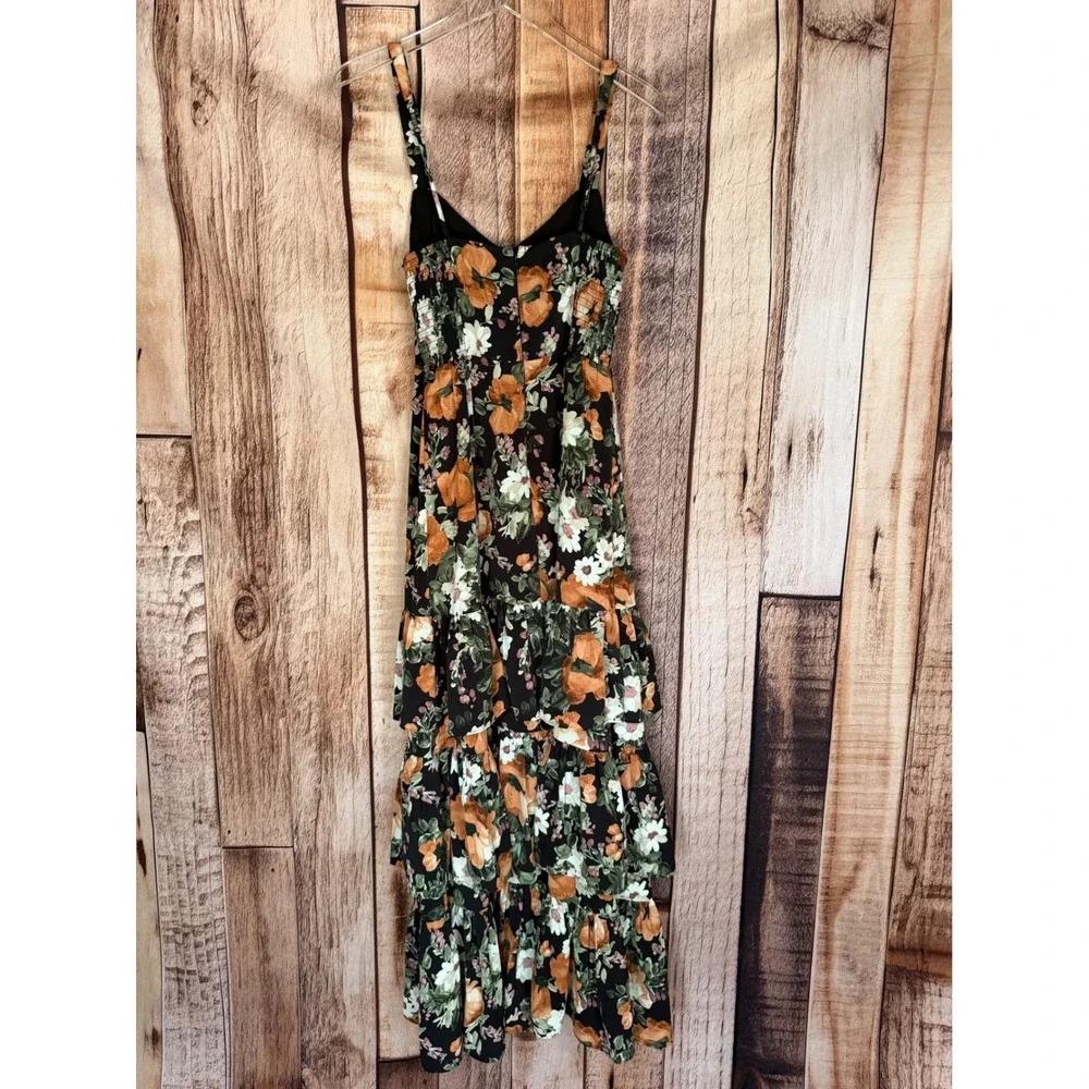 Abercrombie & Fitch Dress Floral Tiered Maxi Fall Ruffle Garden Size Small